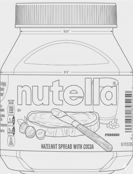 Nutella 400g jar line illustration