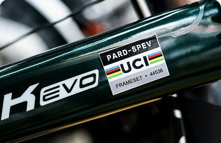 UCI sticker on Kevo frame in situ