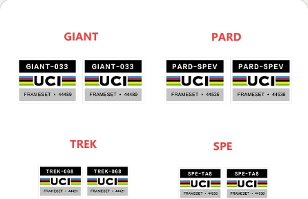Multi-brand UCI sticker sheet