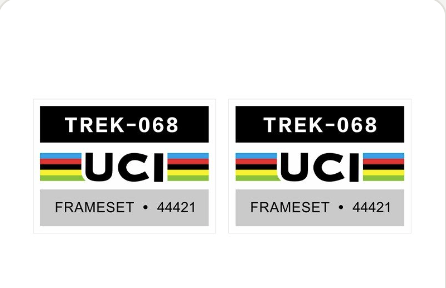 Trek UCI sticker pair